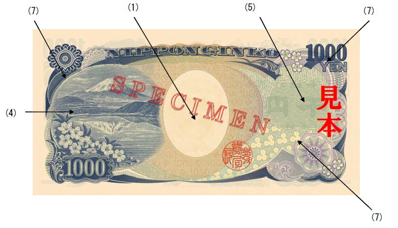 image of the back of a 1,000 yen note